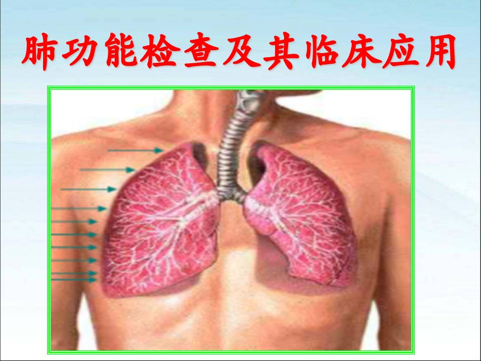 肺功能检查及临床应用