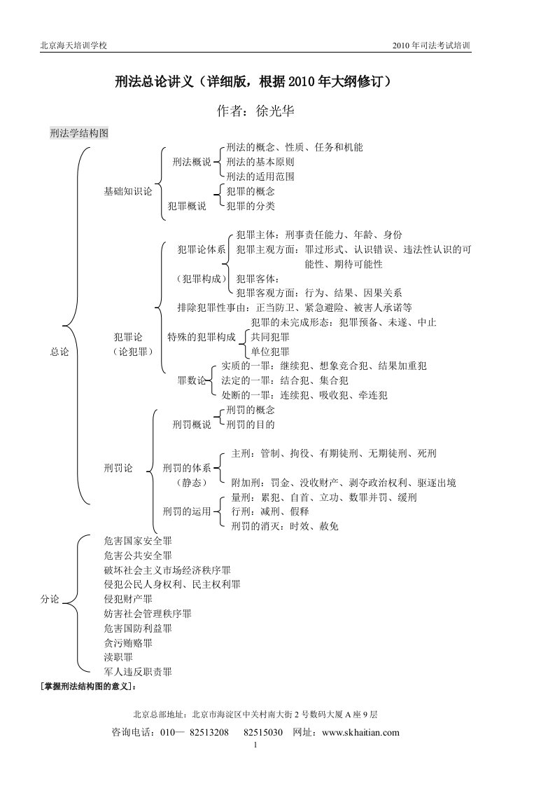 徐光华刑法讲义依据大纲修订（海天教育）