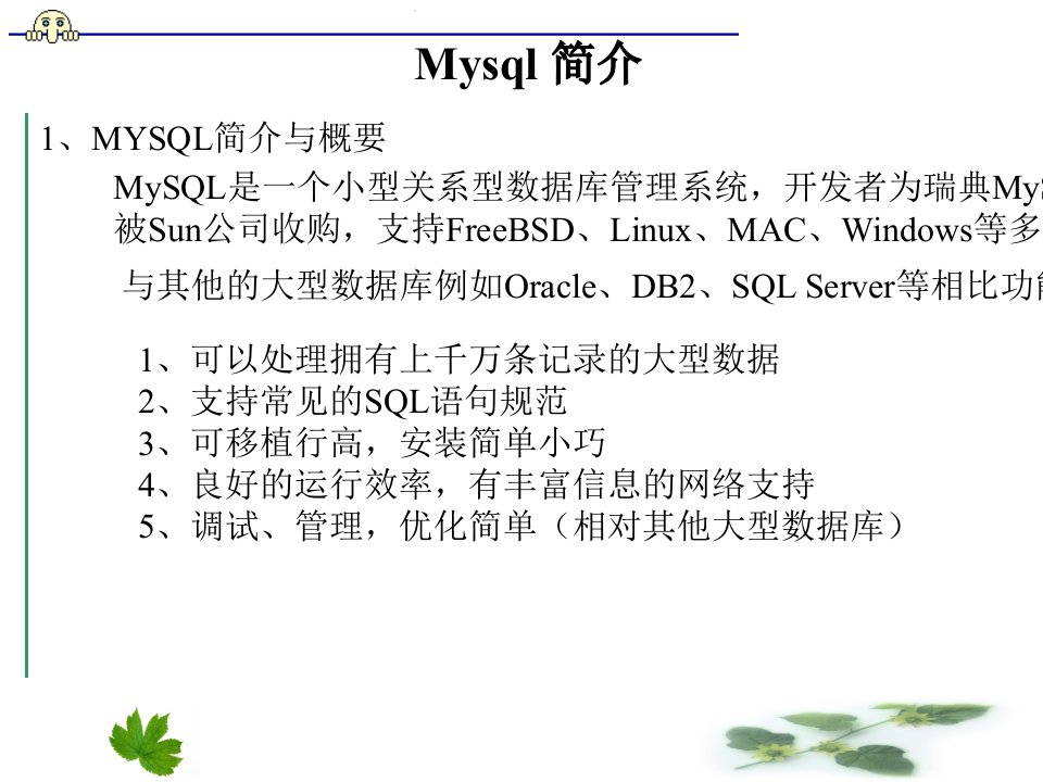 Mysql简介