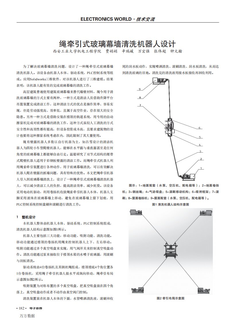 绳牵引式玻璃幕墙清洗机器人设计