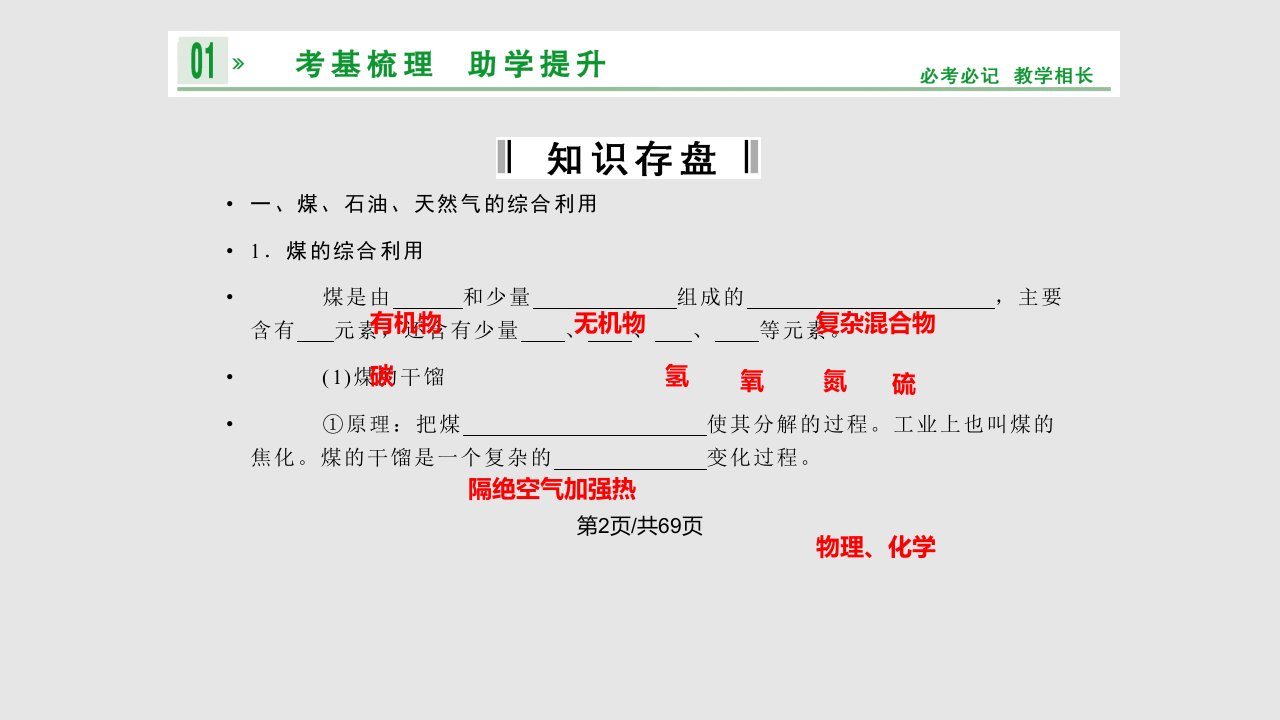 高三化学一轮创新设计化学与自然资源的开发利用资源综合利用环境保护张