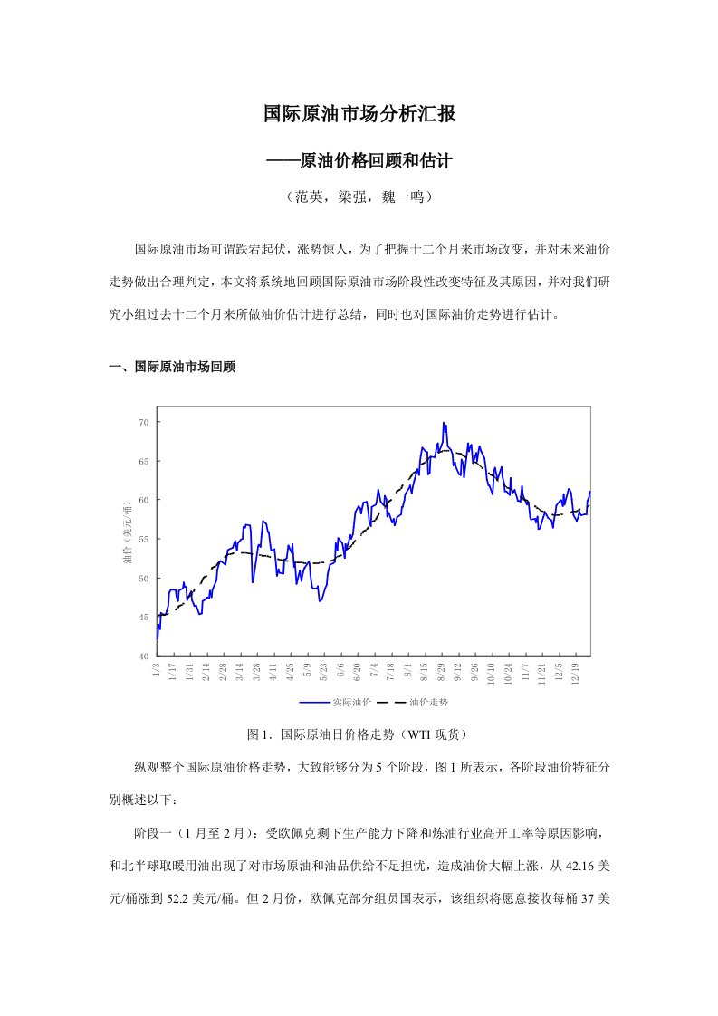 国际原油市场分析报告0123样稿