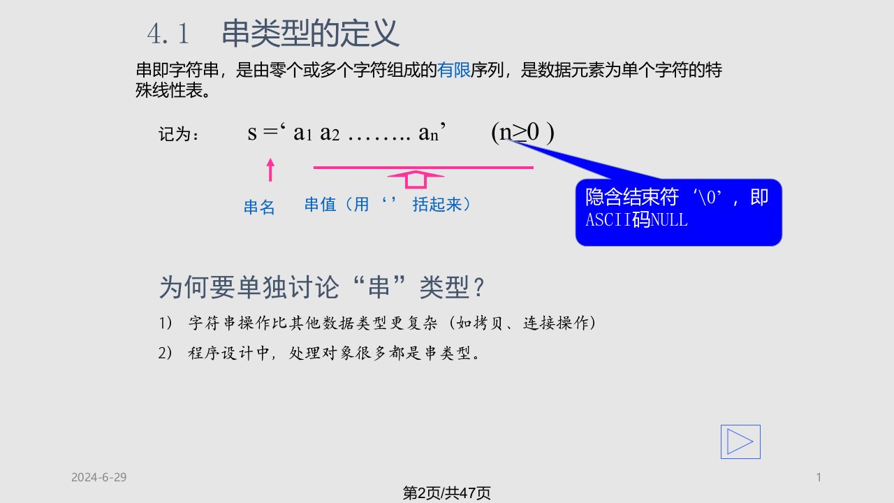 数据结构串A教学