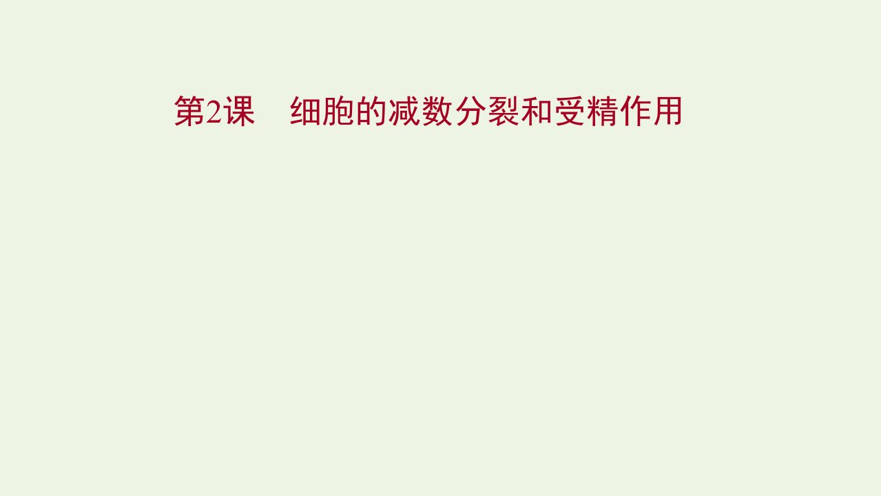 2022年新教材高考生物一轮复习第四单元细胞的生命历程第2课细胞的减数分裂和受精作用课件新人教版