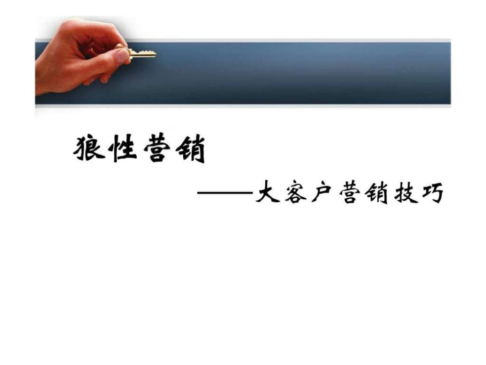 狼性营销大客户营销技巧