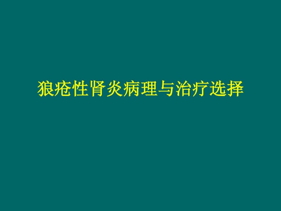 狼疮性肾炎病理与治疗选择（中南6省）资料ppt课件