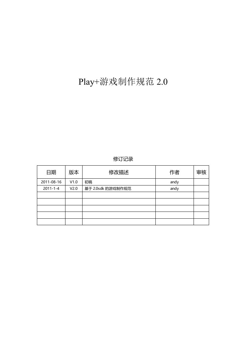 Play游戏制作规范