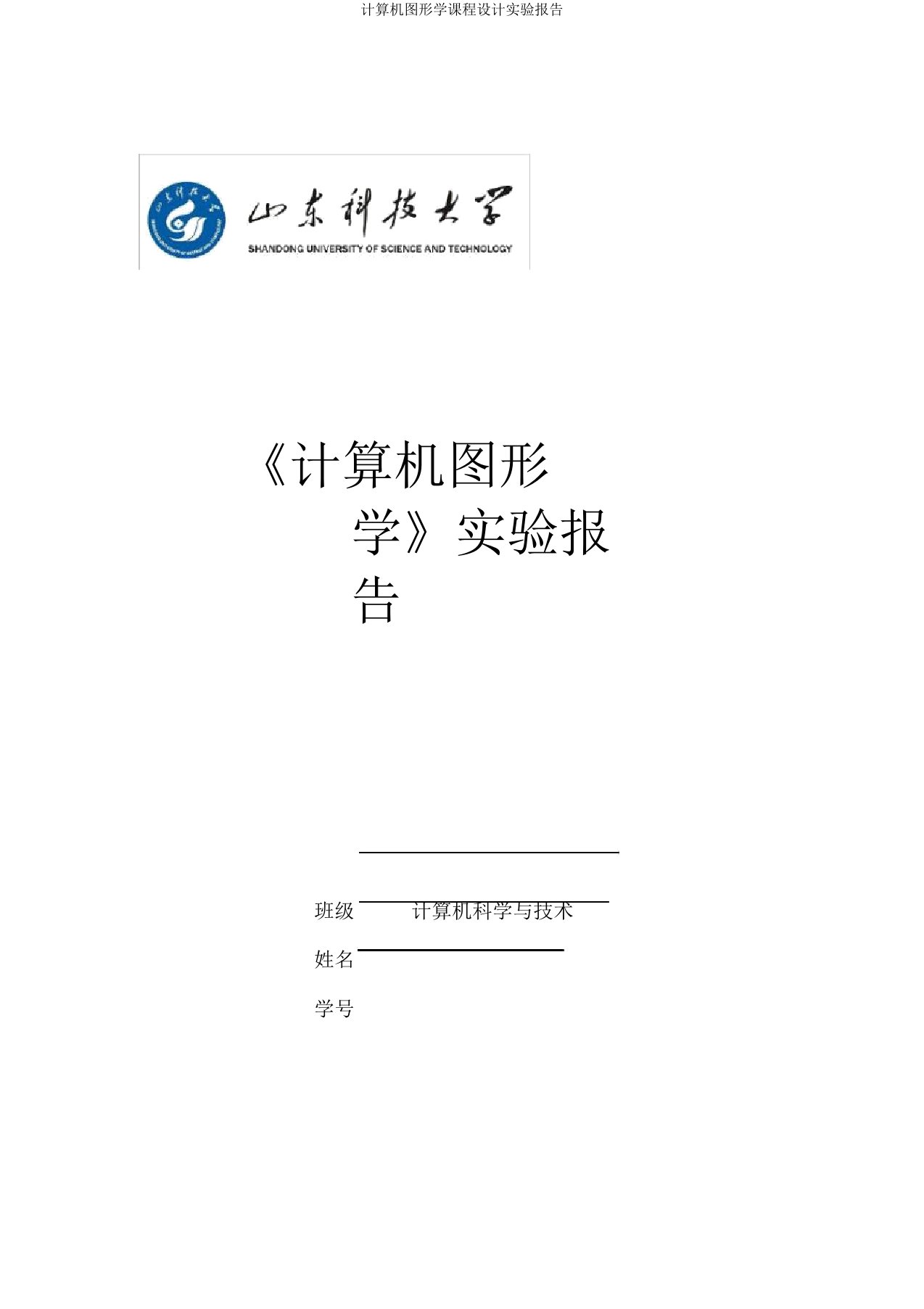 计算机图形学课程设计实验报告