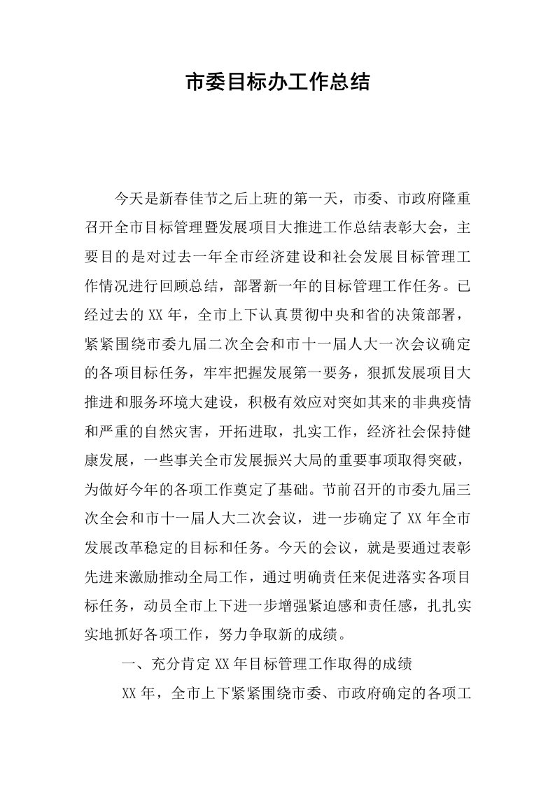 市委目标办工作总结.docx