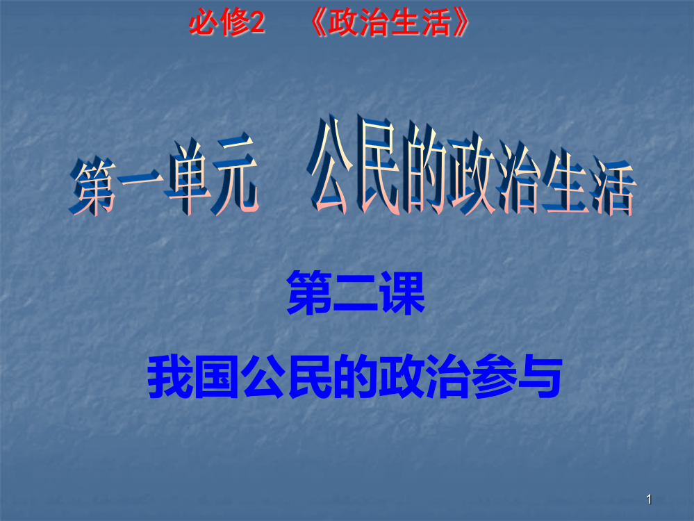 高三复习我国公民的政治参与ppt课件