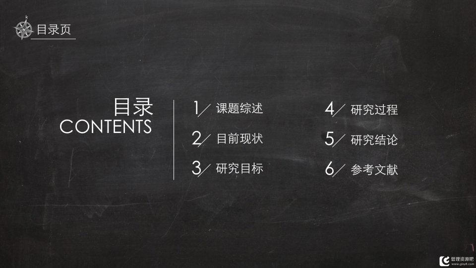 实用课件黑板风格毕业论文答辩通用PPT模板