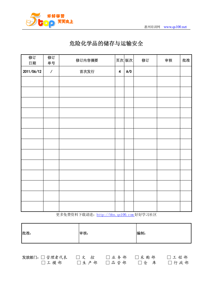 危险化学品的储存与运输安全