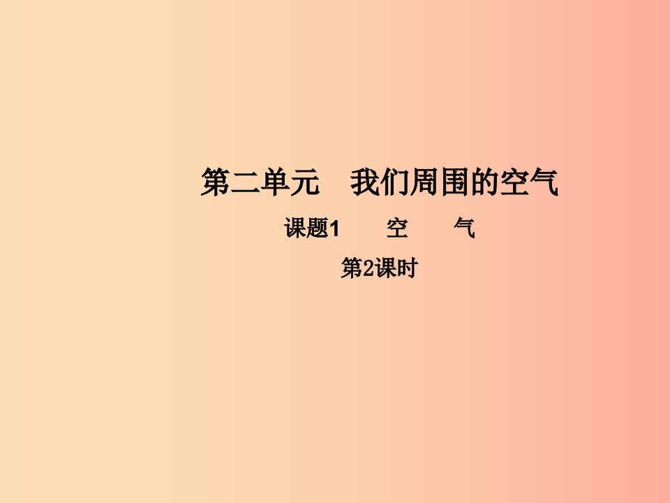 九年级化学上册第二单元我们周围的空气课题1空气第2课时高效课堂课件