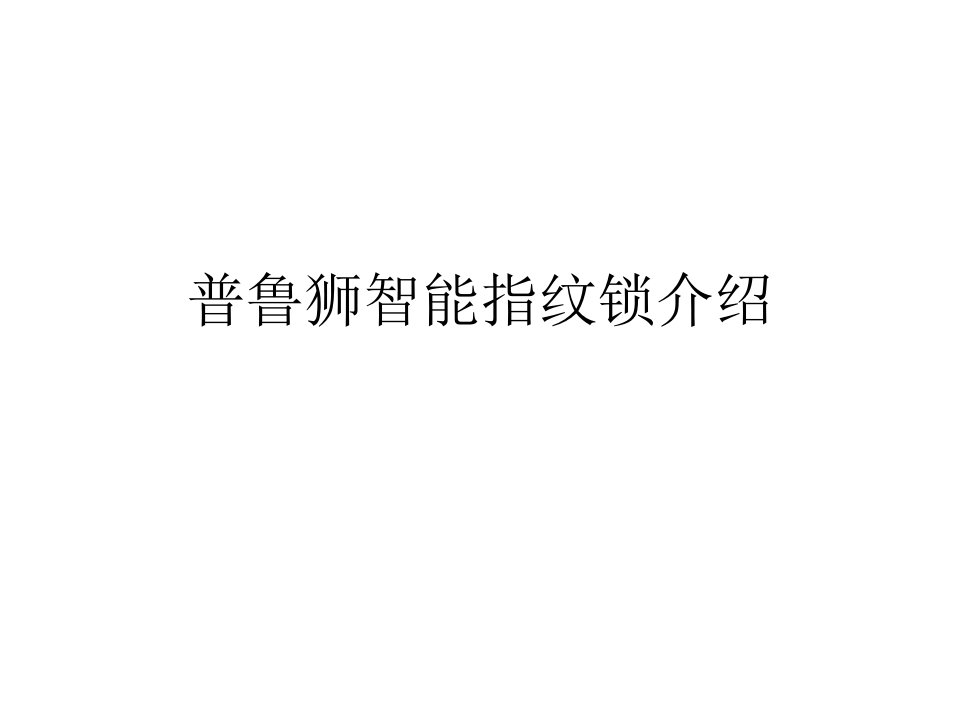 普鲁狮智能锁介绍