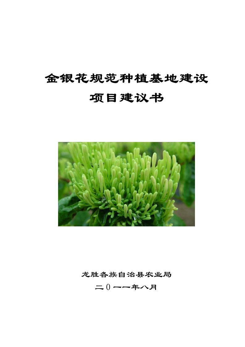 项目管理-金银花种植基地建设项目建议书