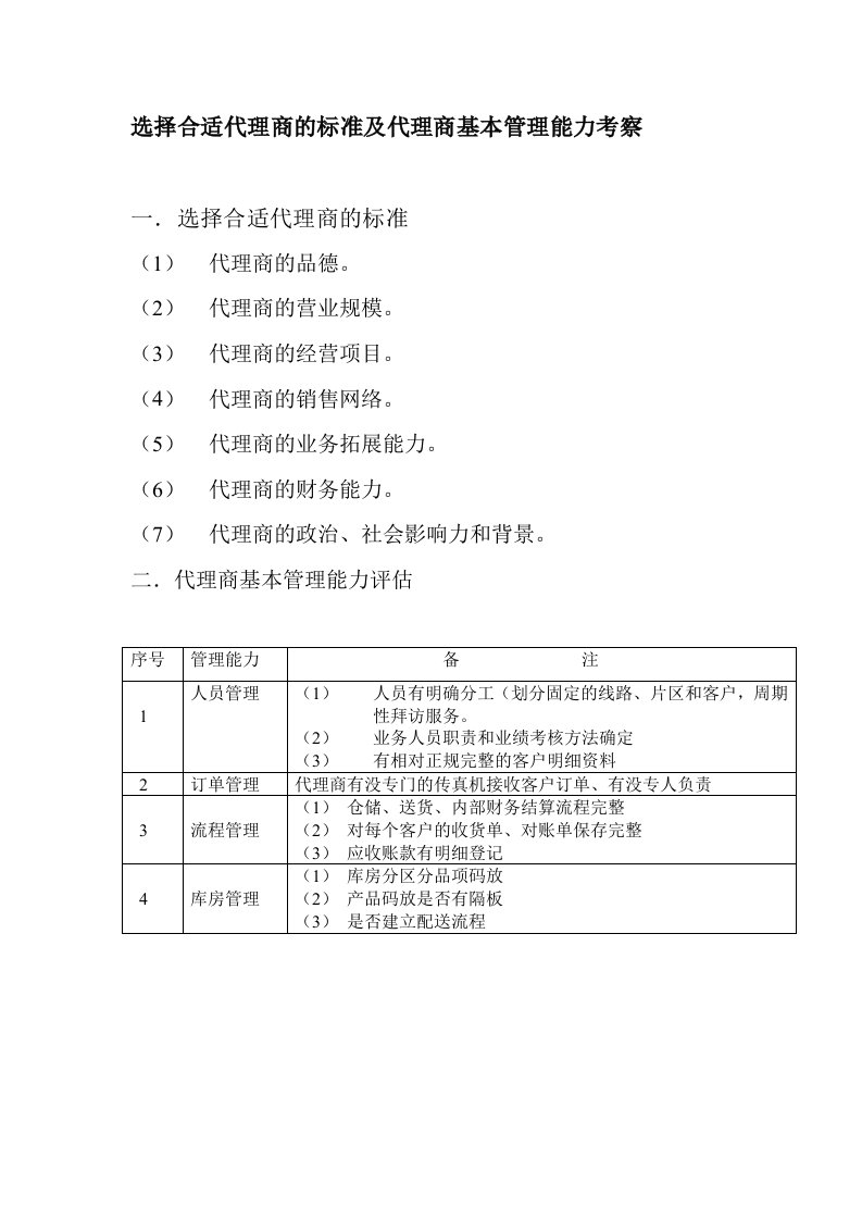 选择合适代理商的标准