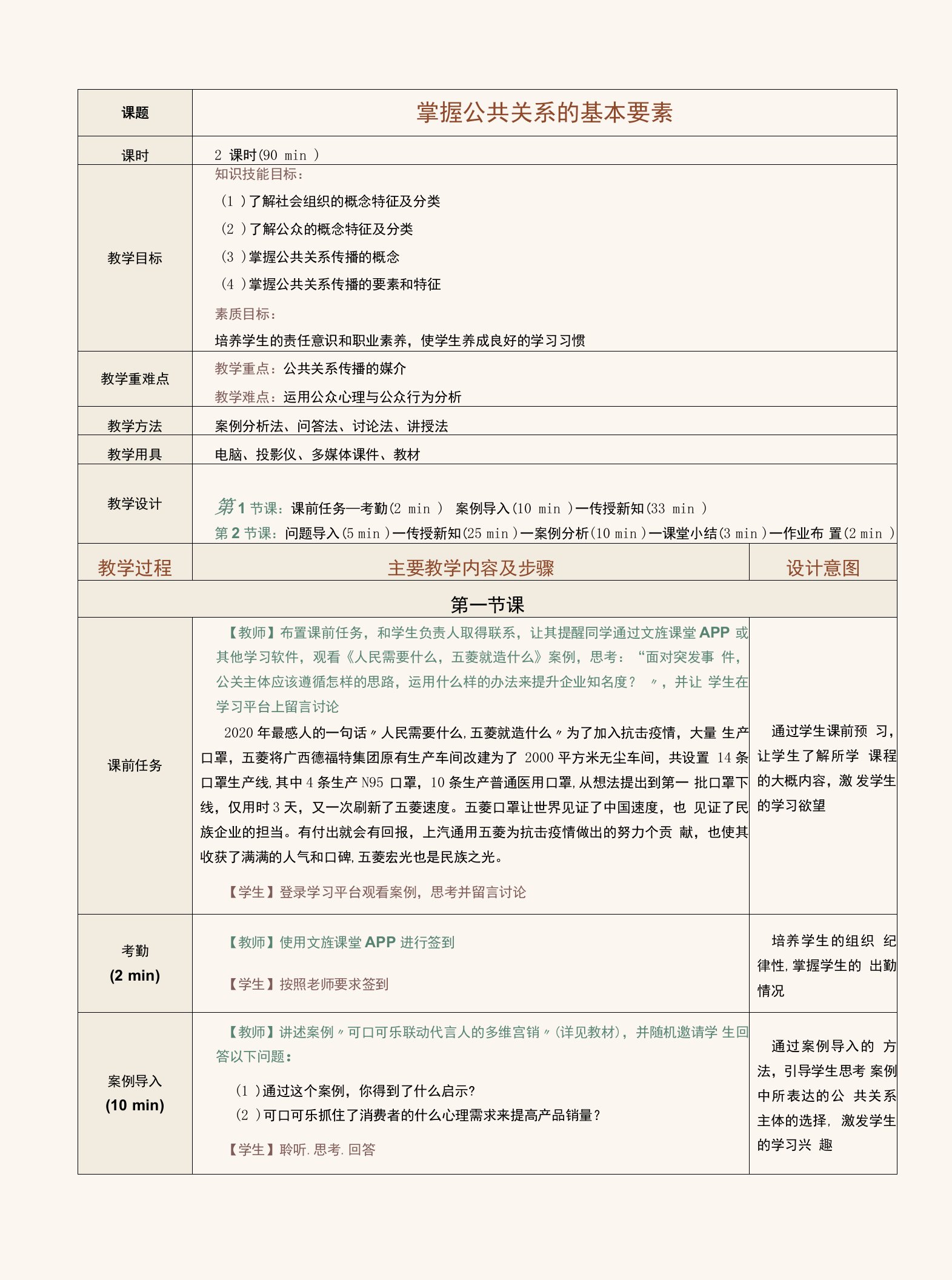 《公共关系理论与实务》7228（李红强）教案