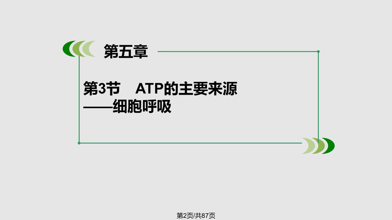 成才之路高一生物人教必修同步ATP的主要来源细胞呼吸