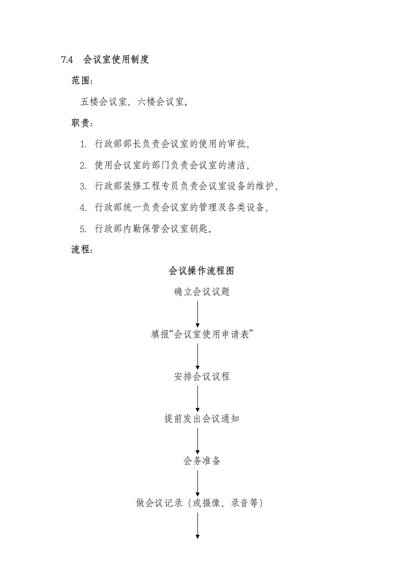 会议室使用管理制度