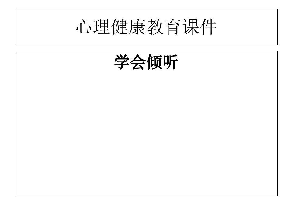 心理健康教育课件-学会倾听课件