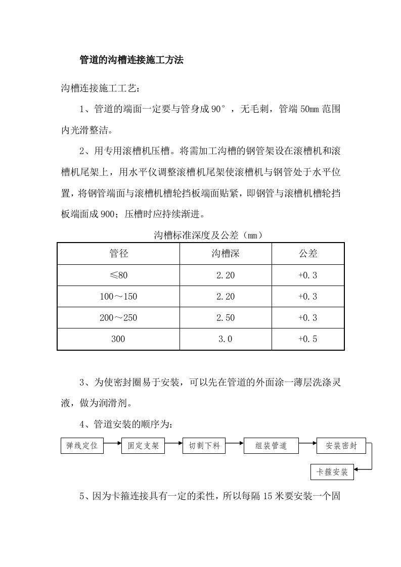 管道沟槽连接施工方法