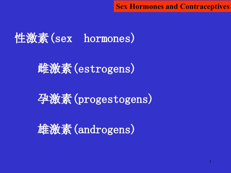 性激素类药及避孕药