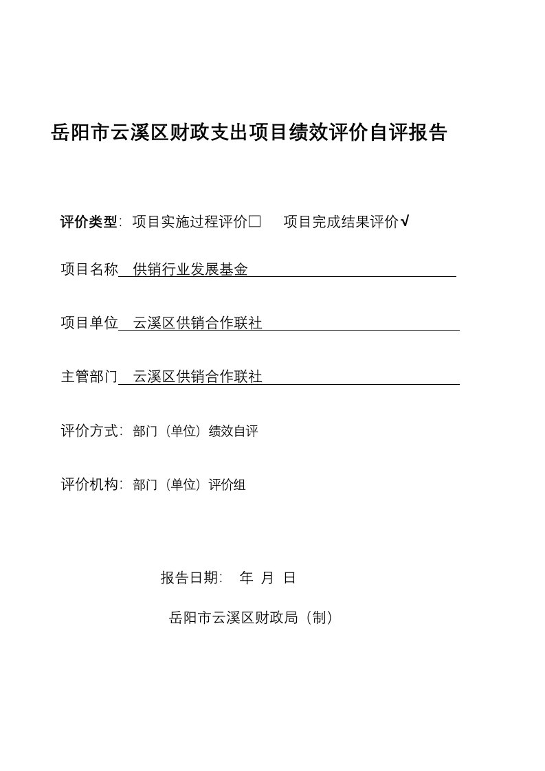 岳阳市云溪区财政支出项目绩效评价自评报告