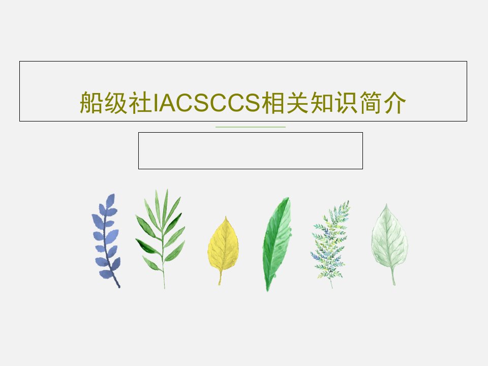 船级社IACSCCS相关知识简介PPT37页