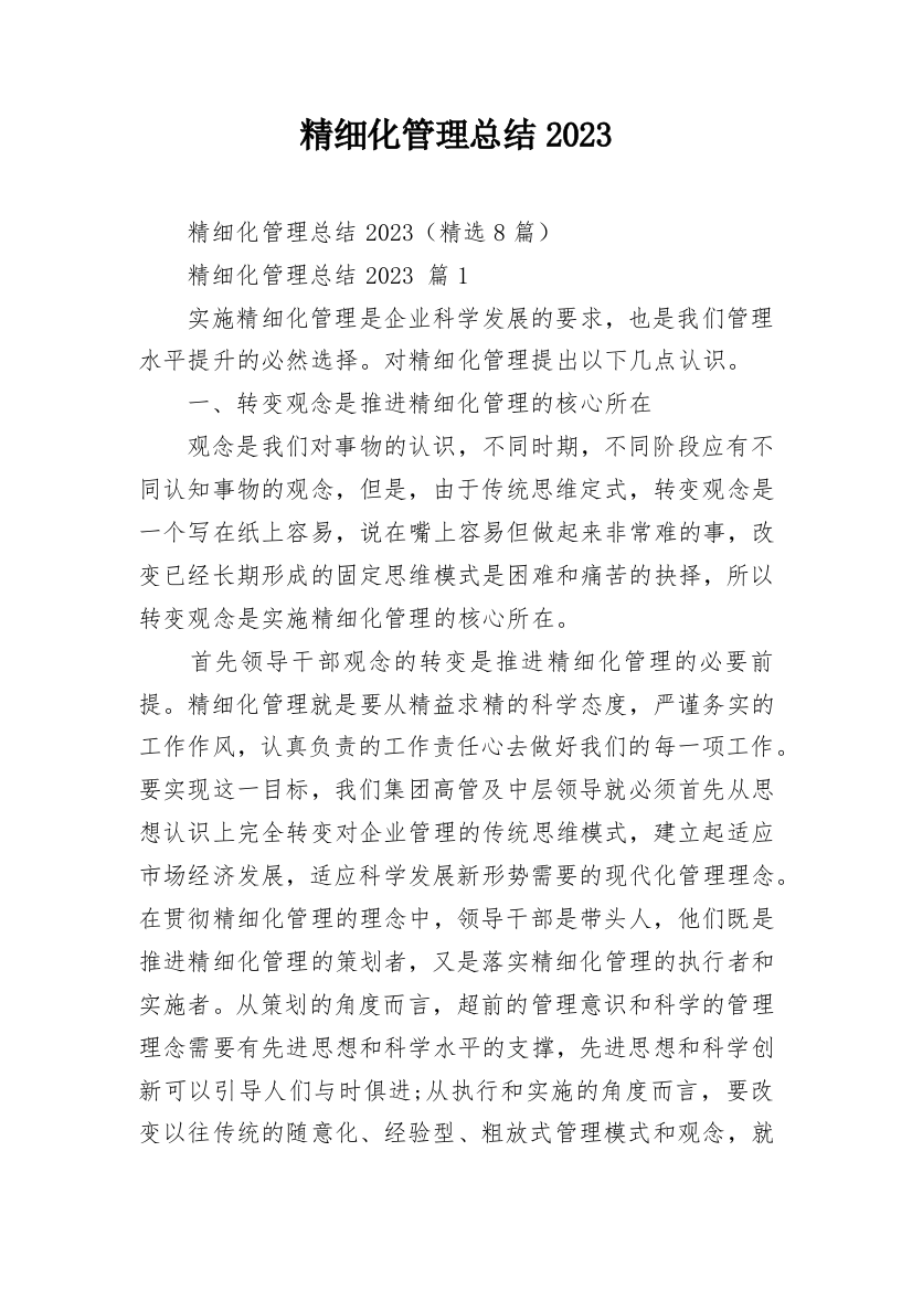 精细化管理总结2023_1