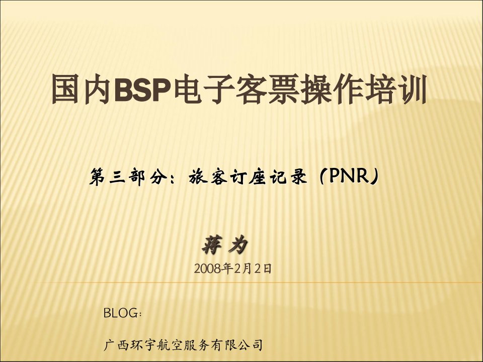 国内bsp电子客票培训教程3-旅客订座记录(pnr)