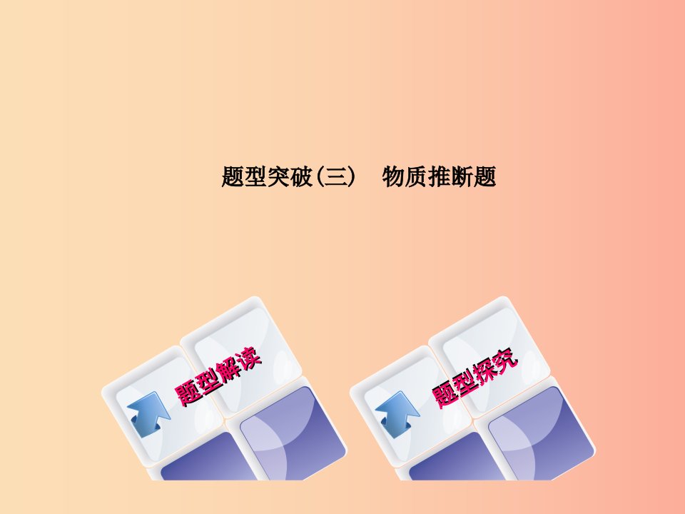 湖南省2019年中考化学复习题型突破三物质推断题课件