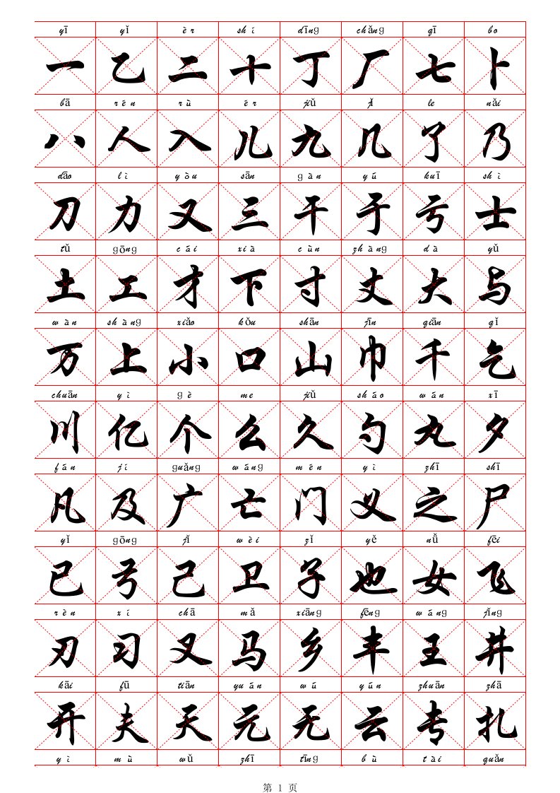 常用汉字3500(带拼音)