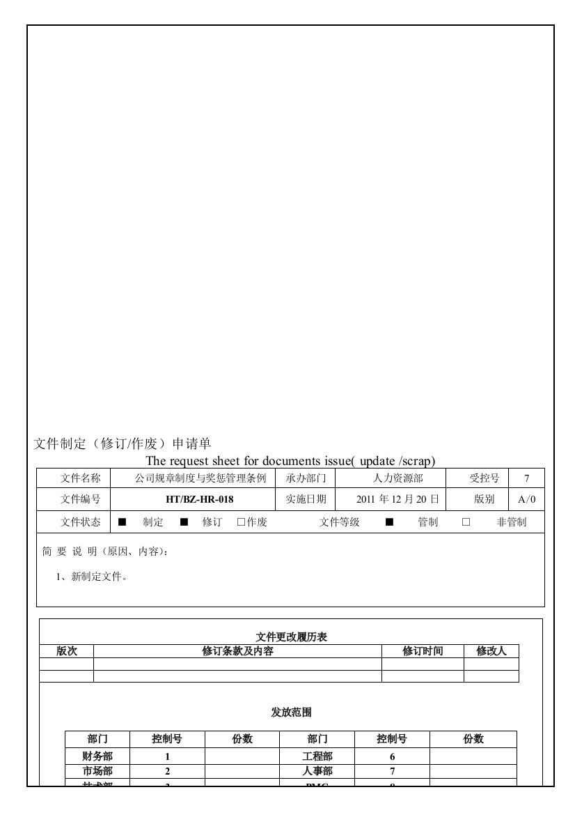 公司规章与奖惩管理条例20140524