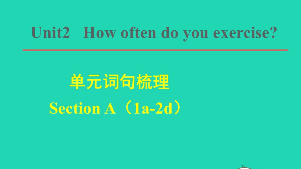 2021秋八年级英语上册Unit2Howoftendoyouexercise词句梳理SectionA1a_2d课件新版人教新目标版