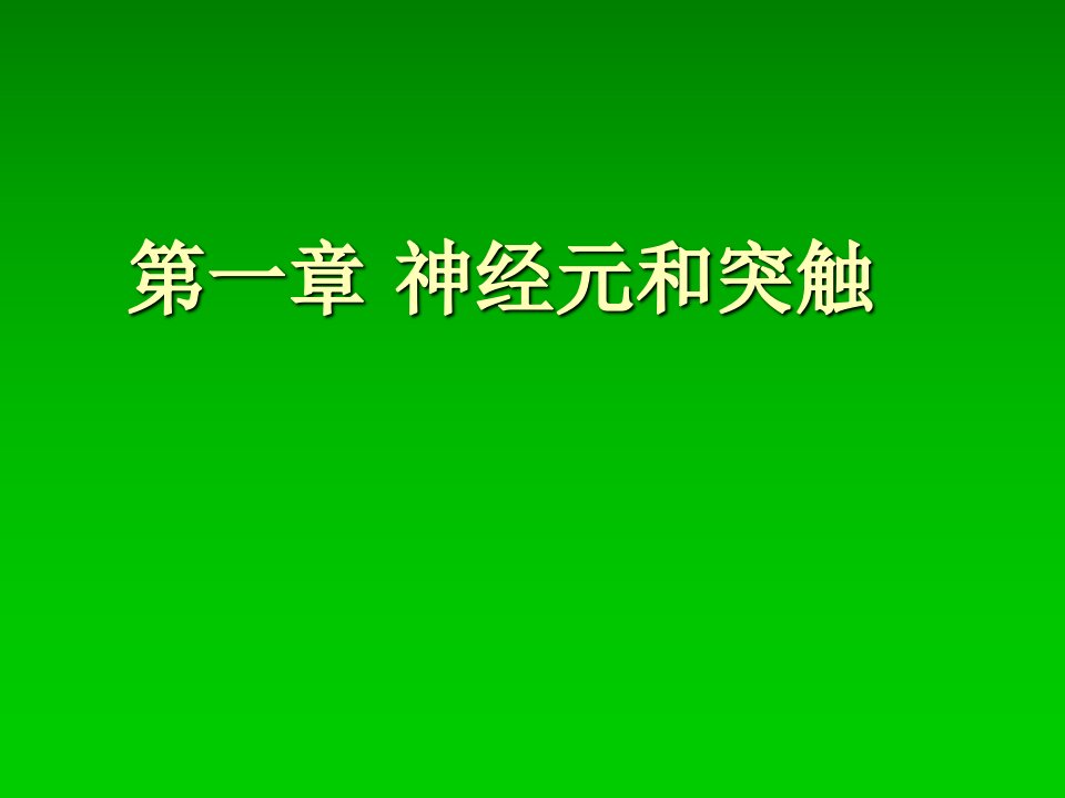 神经生物学第一章神经元和突触叶迪