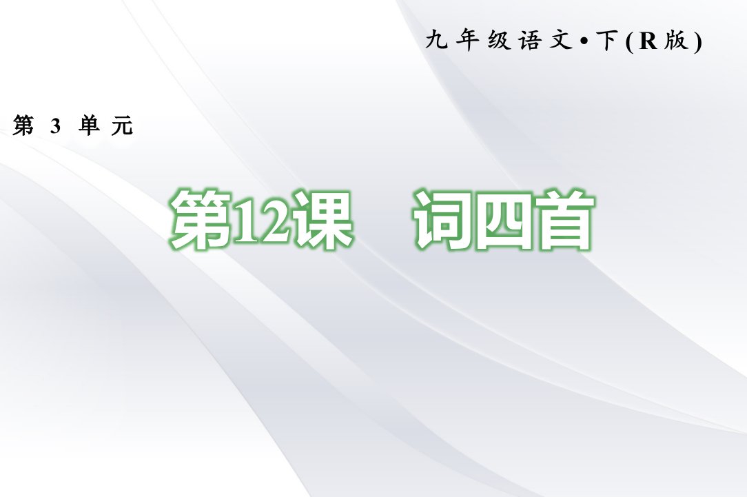 2020年部编版九年级下册语文-12.词四首-习题ppt课件