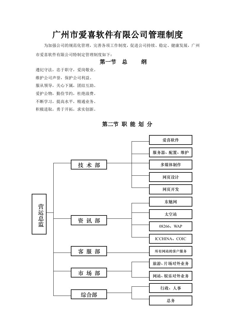 管理制度-广州市爱喜软件有限公司管理制度