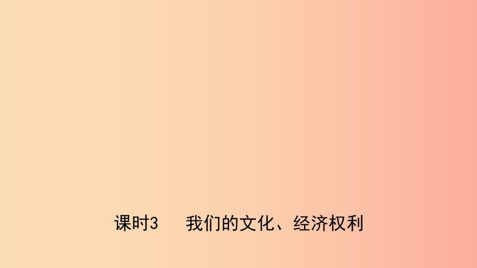 河北省2019年中考道德与法治专题复习三课时3我们的文化经济权利课件