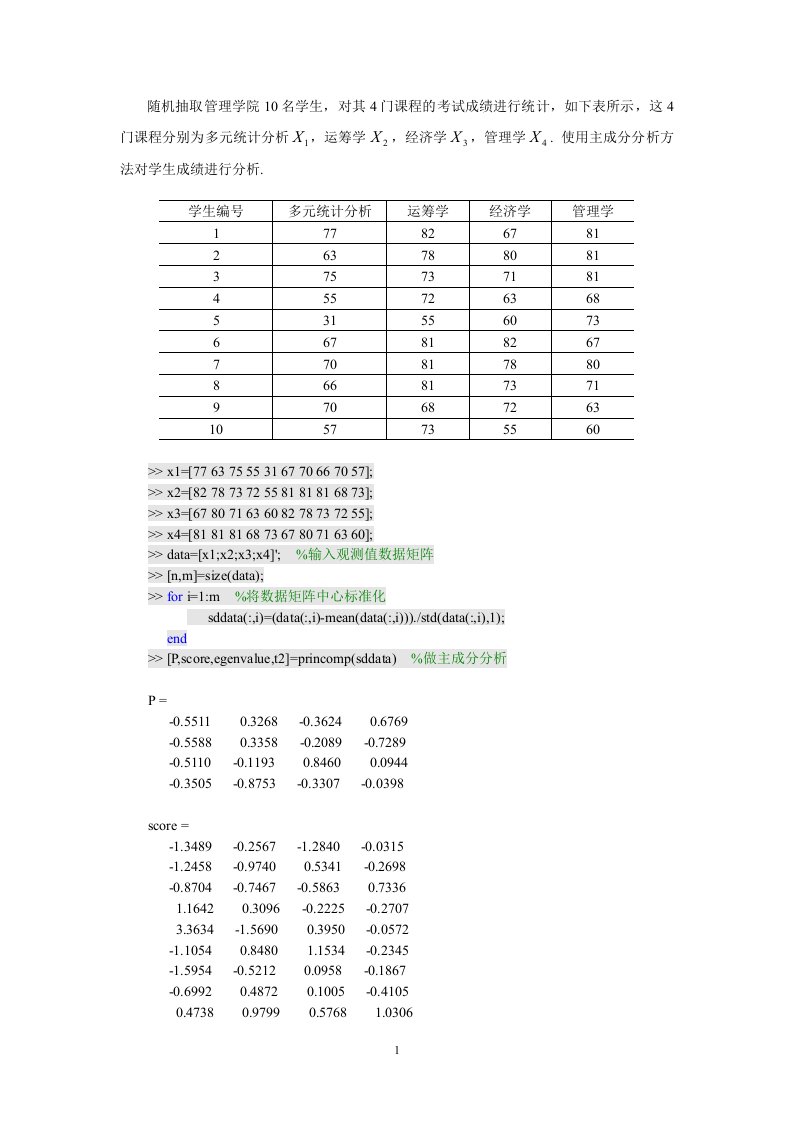 数学建模-主成分分析聚类分析