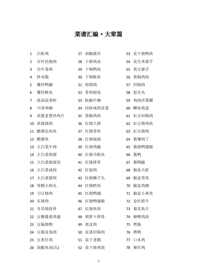 医院学校单位办公区食堂菜谱食谱汇编