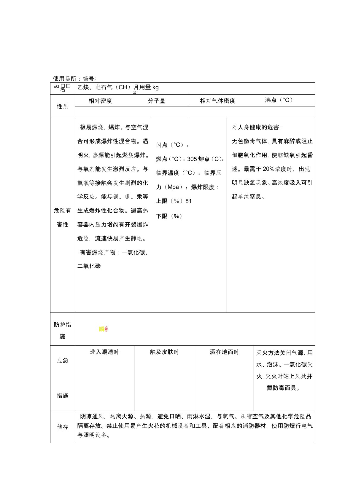 危险物品安全数据表