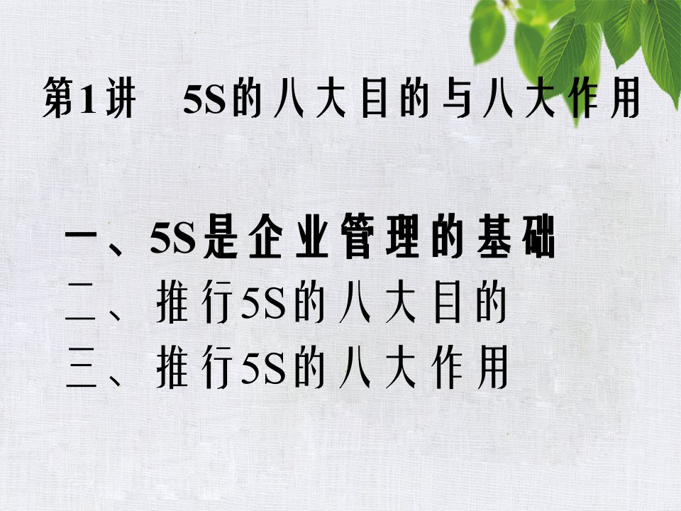 5S管理培训课件内容