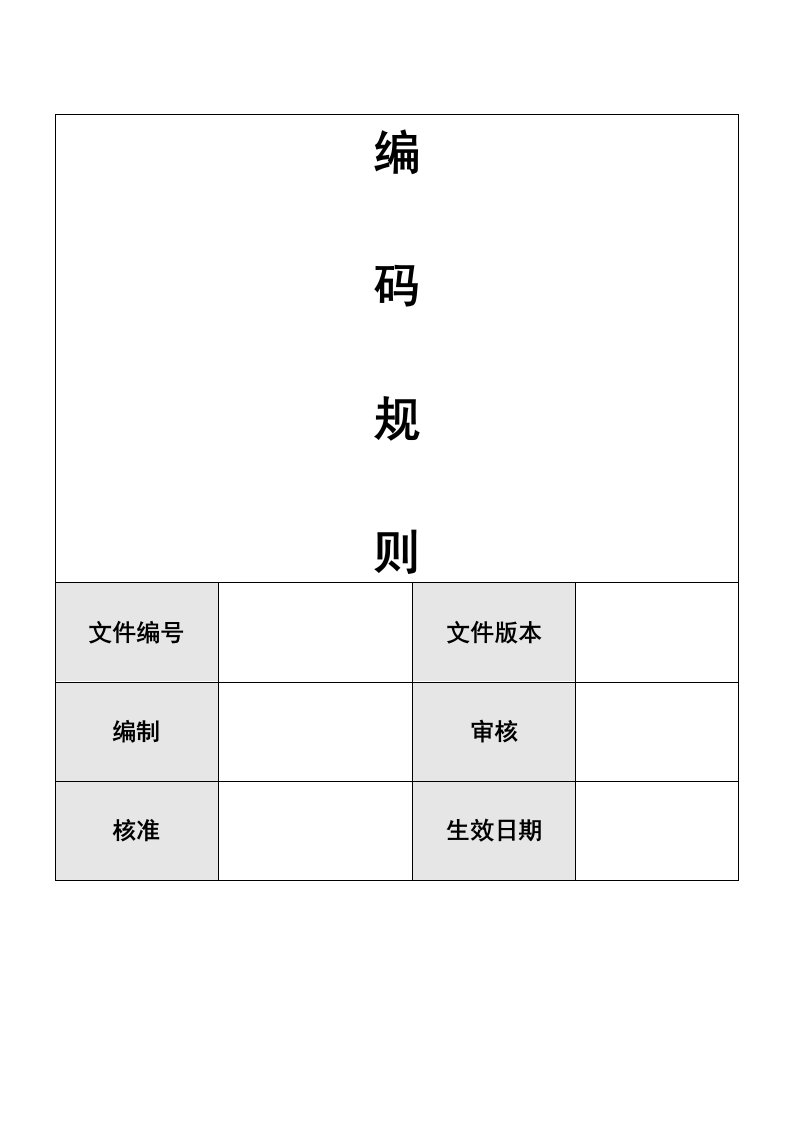 ERP物料编码原则