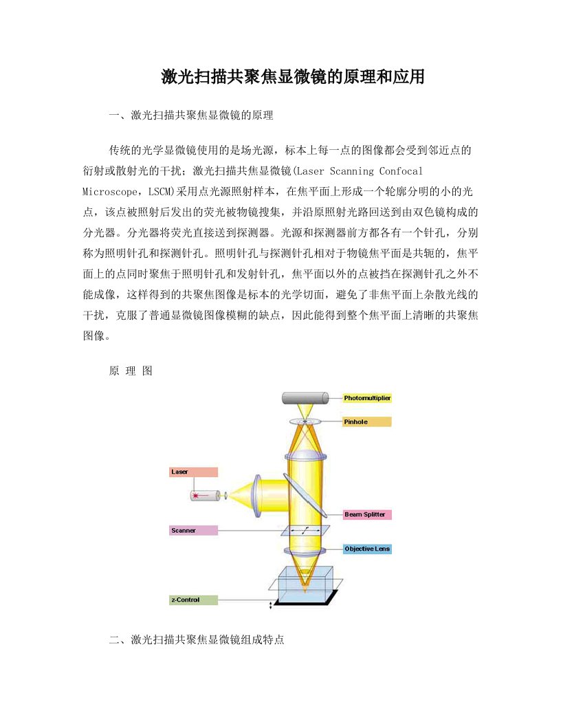 激光扫描共聚焦显微镜的原理和应用