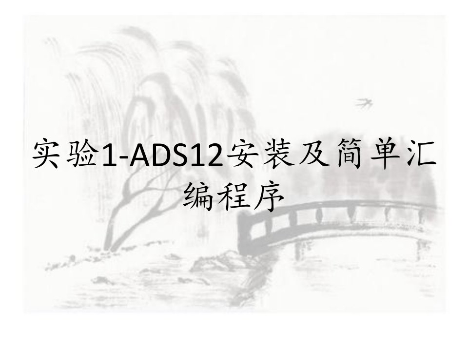 实验1-ADS12安装及简单汇编程序