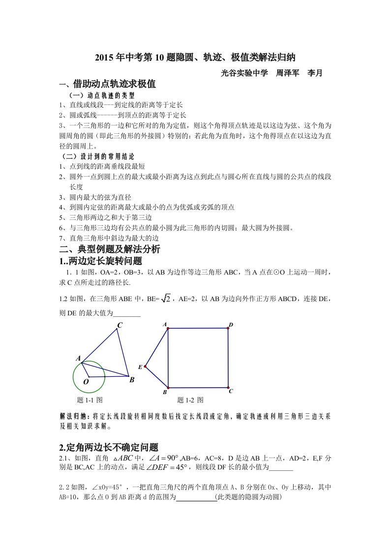 隐圆问题(解法归纳版)