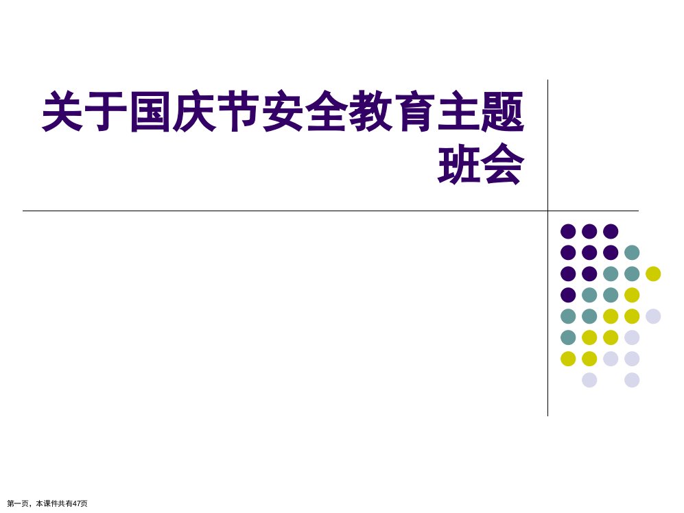 国庆节安全教育主题班会课件