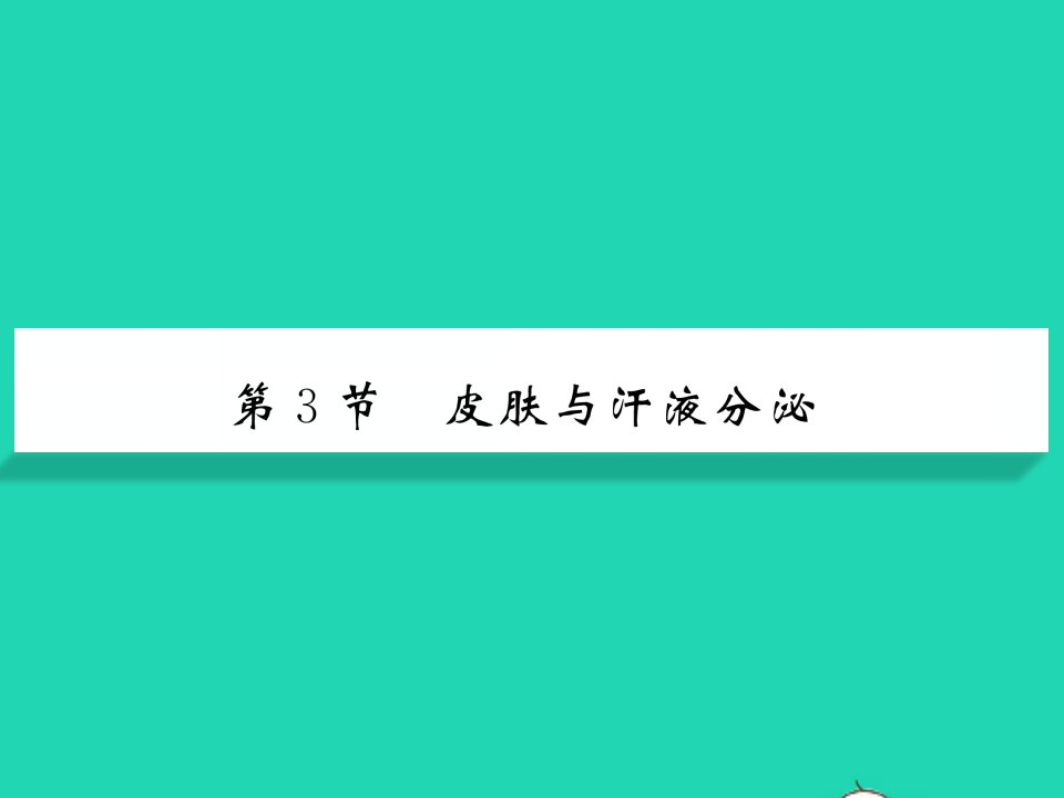 2022七年级生物下册第11章人体代谢废物的排出第3节皮肤与汗液分泌习题课件新版北师大版