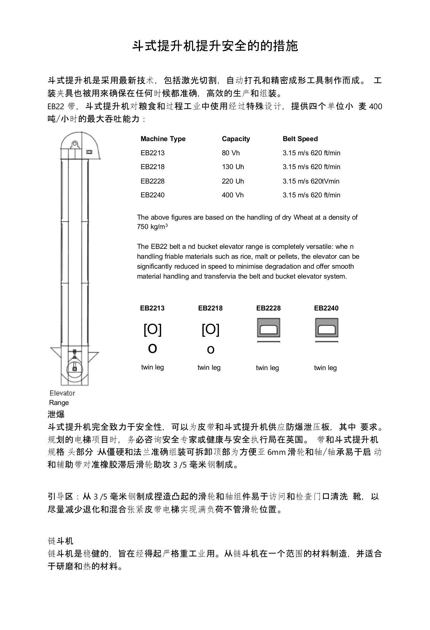 斗式提升机提升安全的的措施