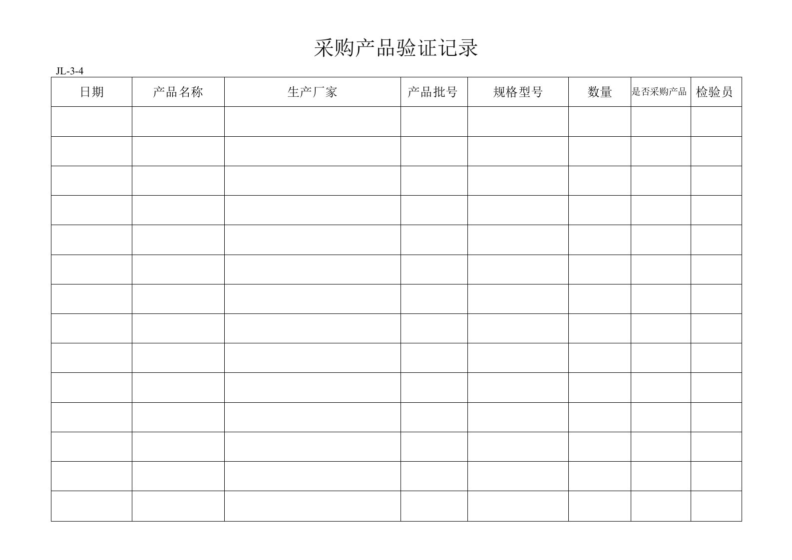 17-采购产品检验记录